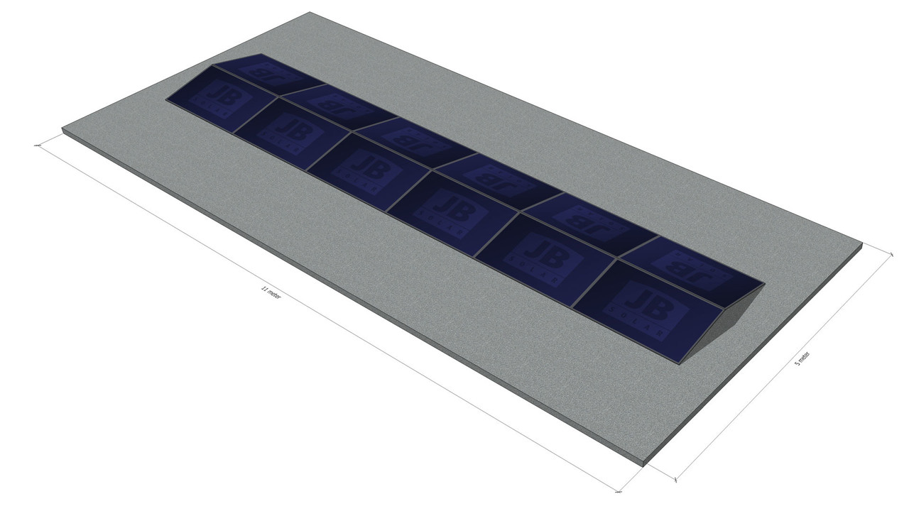 platdak montagemateriaal voor 12 zonnepanelen, oost-west, landscape platdak montagemateriaal voor 12 zonnepanelen, oost-west, landscape