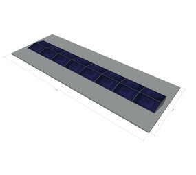 platdak montagemateriaal voor 16 zonnepanelen, oost-west, landscape platdak montagemateriaal voor 16 zonnepanelen, oost-west, landscape