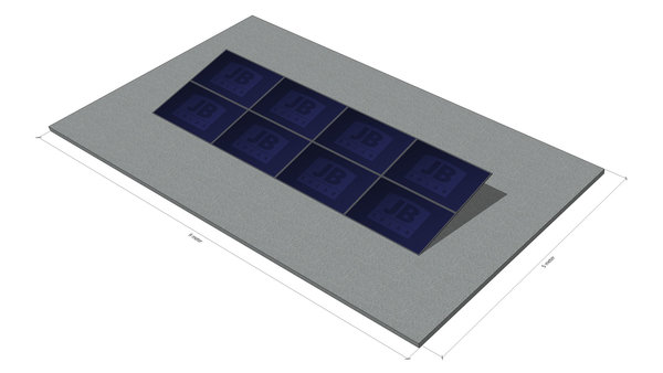 8 panelen, zonneschans dubbel, landscape 8 panelen, zonneschans dubbel, landscape