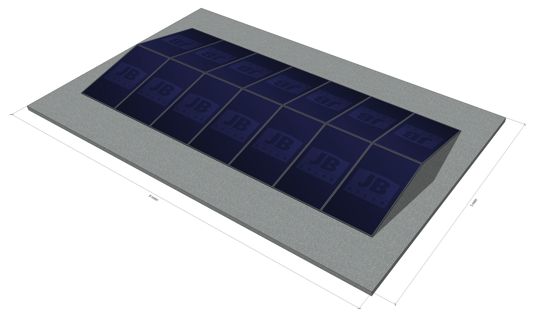 Montagepakket 14 panelen oost-west portrait - JB Solar