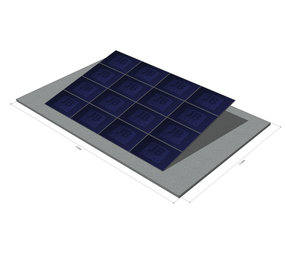 16 panelen, zonneschans, quad 16 panelen, zonneschans, quad