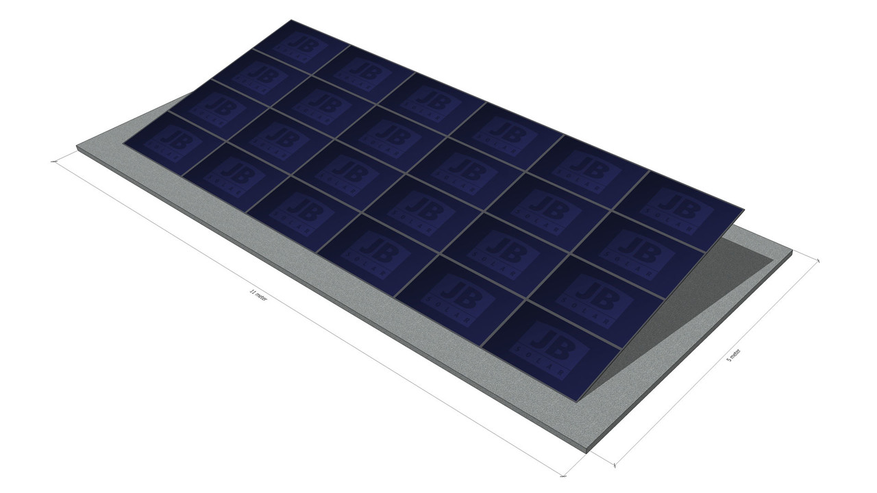 24 panelen, zonneschans, quad 24 panelen, zonneschans, quad