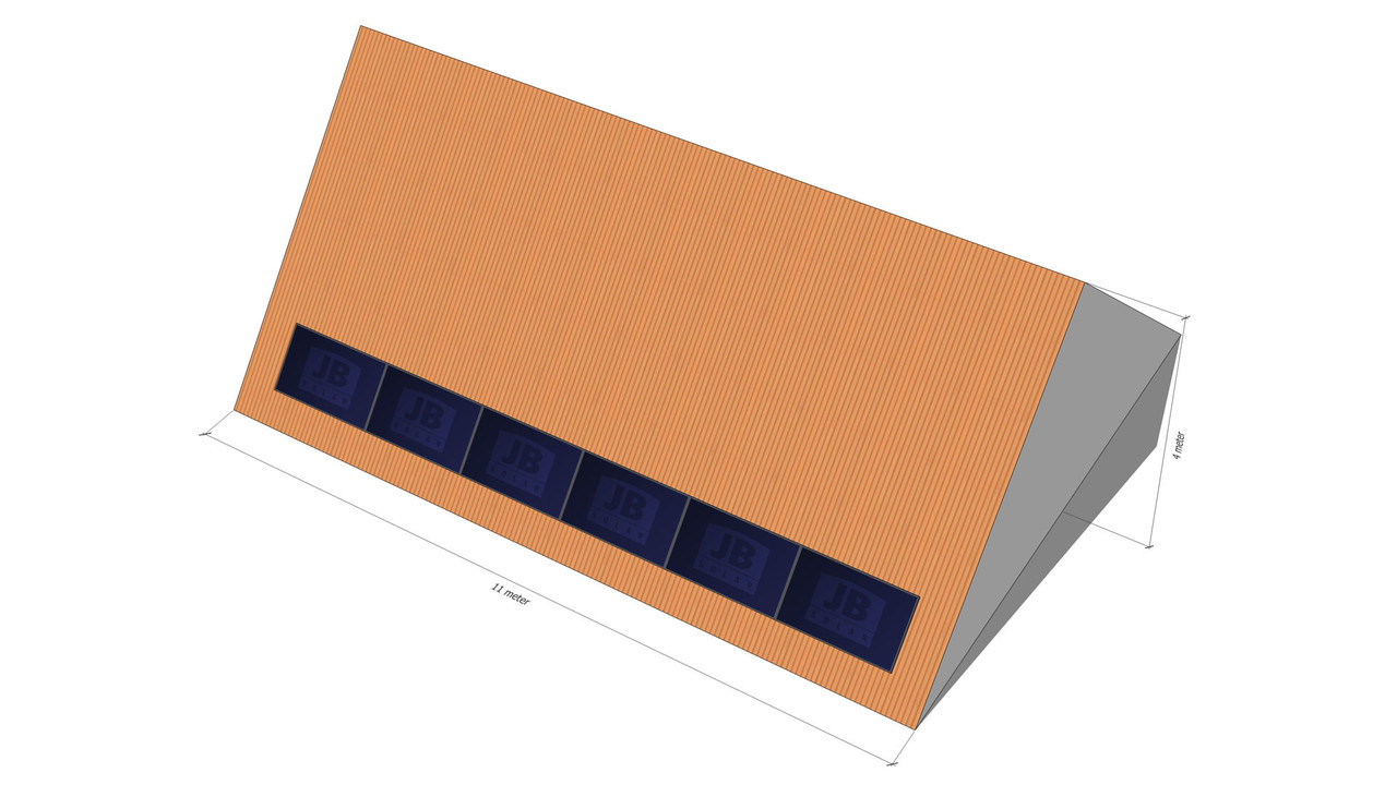 6 panelen, golfplaat, landscape