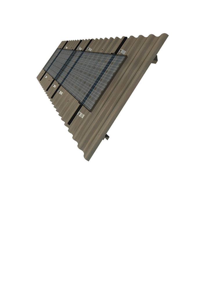 6 panelen, golfplaat, landscape