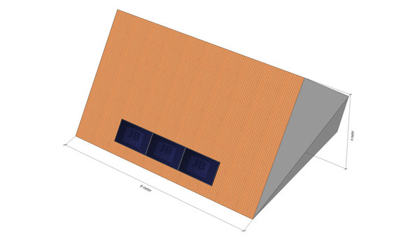 Sunstruction 3 zonnepanelen, staal dak, landscape