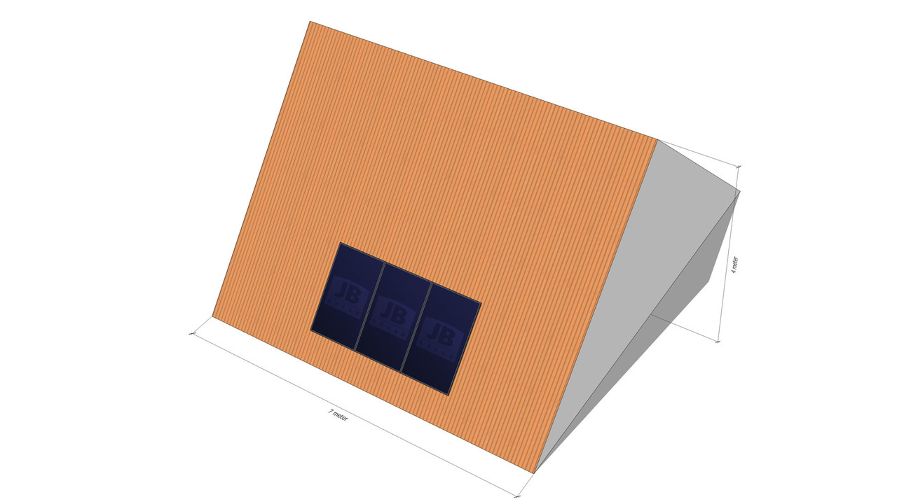 Sunstruction 3 zonnepanelen, staal dak, portrait