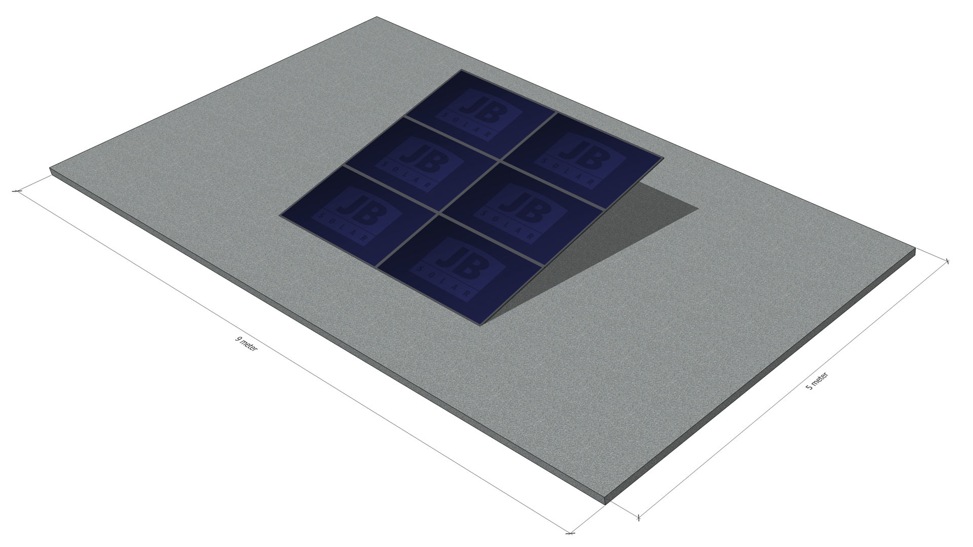 Montagepakket 6 panelen, zonneschans, triple - JB Solar