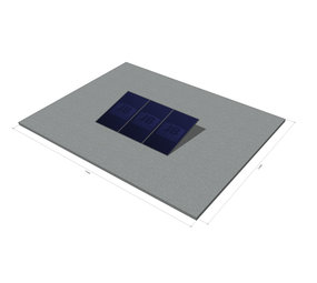 platdak montagemateriaal voor 3 zonnepanelen, zuid, portrait platdak montagemateriaal voor 3 zonnepanelen, zuid, portrait