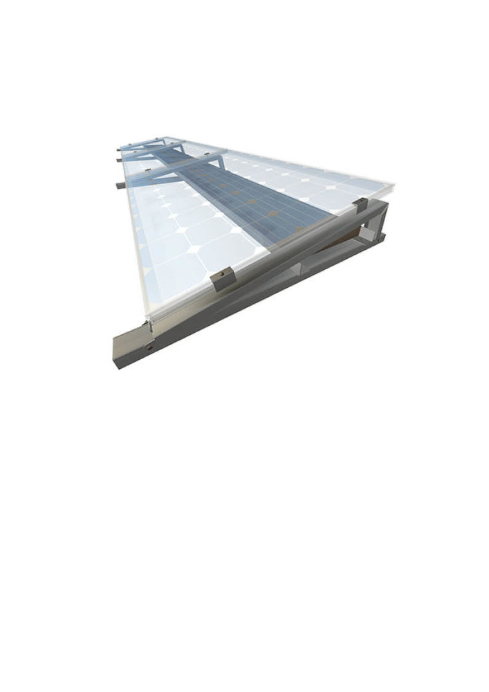platdak montagemateriaal voor 3 zonnepanelen, zuid, portrait platdak montagemateriaal voor 3 zonnepanelen, zuid, portrait