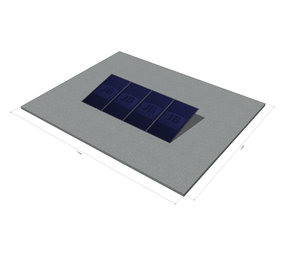 platdak montagemateriaal voor 4 zonnepanelen, zuid, portrait platdak montagemateriaal voor 4 zonnepanelen, zuid, portrait