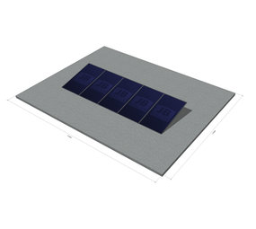 platdak montagemateriaal voor 5 zonnepanelen, zuid, portrait platdak montagemateriaal voor 5 zonnepanelen, zuid, portrait