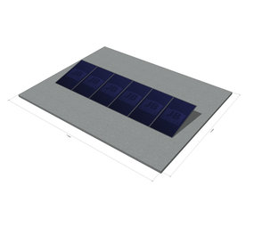 platdak montagemateriaal voor 6 zonnepanelen, zuid, portrait platdak montagemateriaal voor 6 zonnepanelen, zuid, portrait