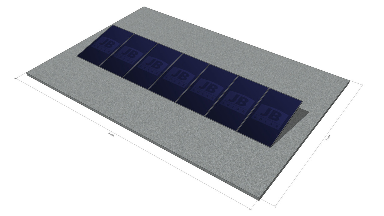 platdak montagemateriaal voor 7 zonnepanelen, zuid, portrait
