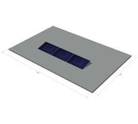 3 zonnepanelen XL, platdak, zuid, landscape, 12 graden 3 zonnepanelen XL, platdak, zuid, landscape, 12 graden