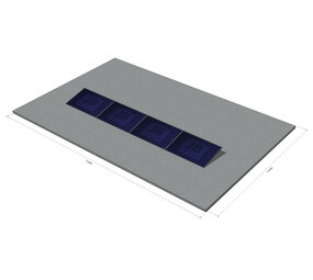 4 zonnepanelen XL, platdak, zuid, landscape, 12 graden