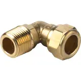 Puntstuk knie 15 mm knel x 1/2" buitendraad Puntstuk knie 15 mm knel x 1/2" buitendraad