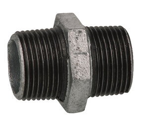 1/2" bu/bu stalen dubbele nippel