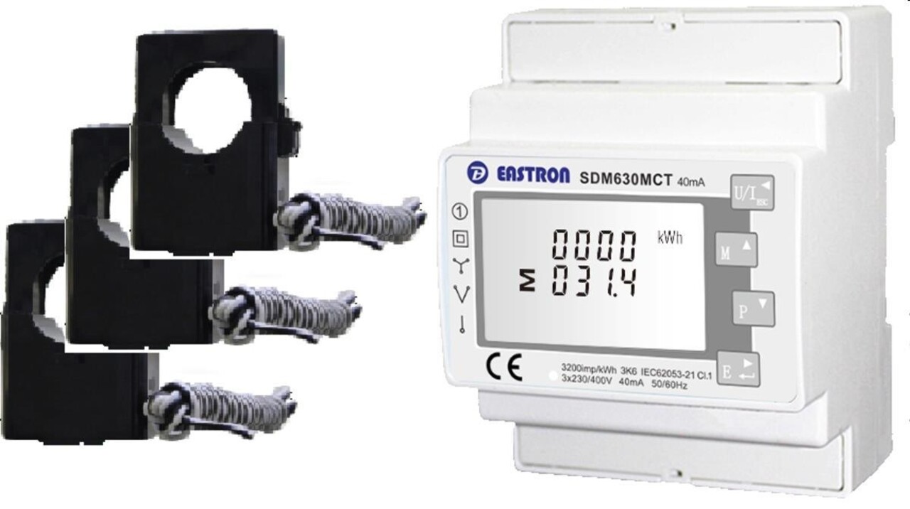 Solis Solis RHI energiemeter 3 fase met 3x 300 ampere CT klemmen