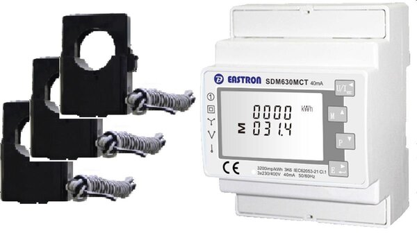 Solis Solis RHI energiemeter 3 fase met 3x 300 ampere CT klemmen
