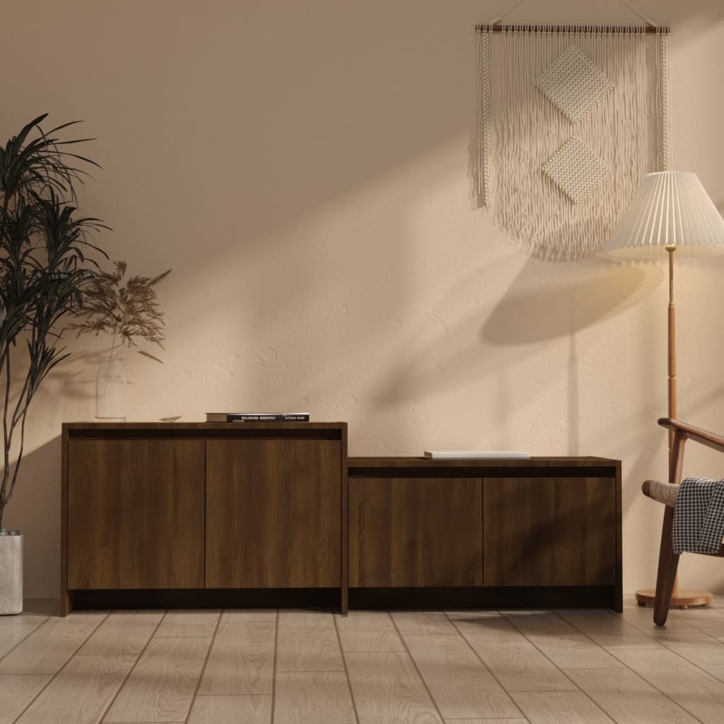 Tv-meubel 146,5x35x50 cm spaanplaat bruineikenkleurig