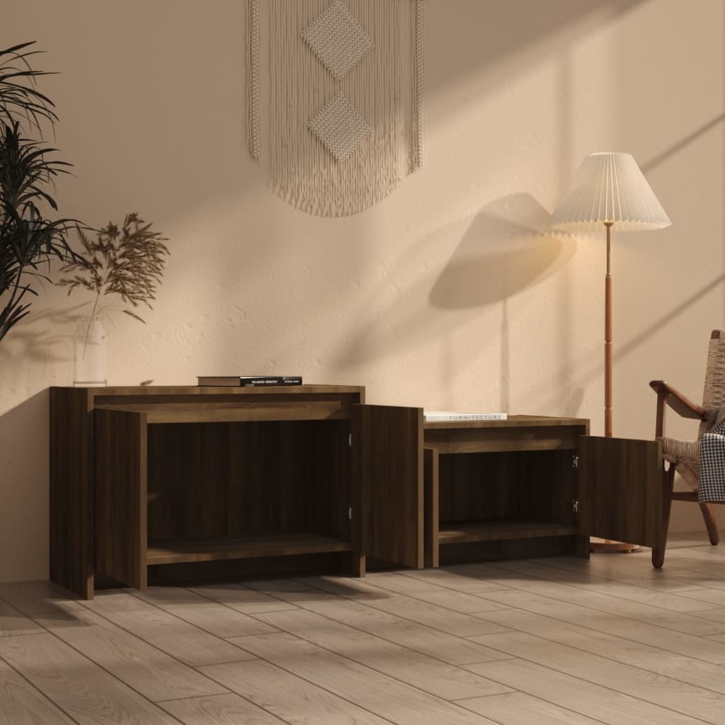 Tv-meubel 146,5x35x50 cm spaanplaat bruineikenkleurig
