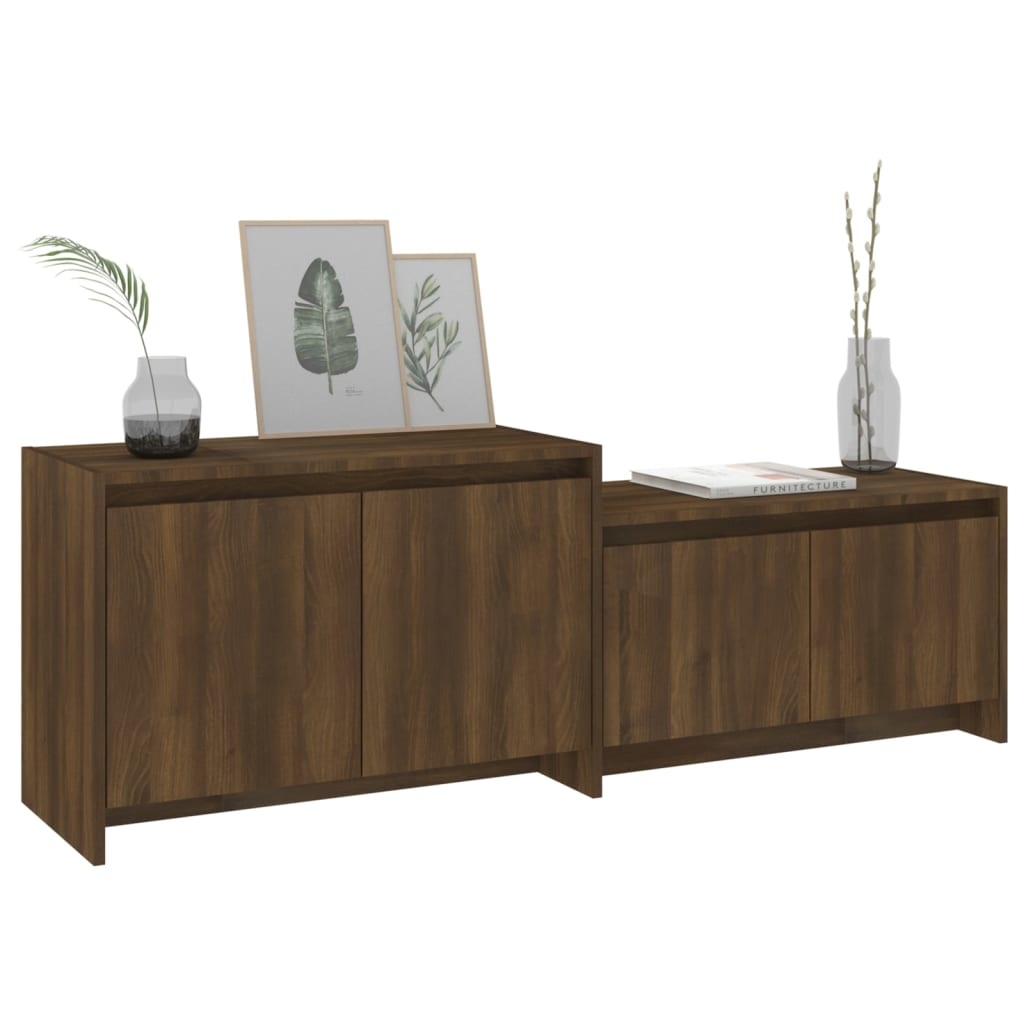 Tv-meubel 146,5x35x50 cm spaanplaat bruineikenkleurig
