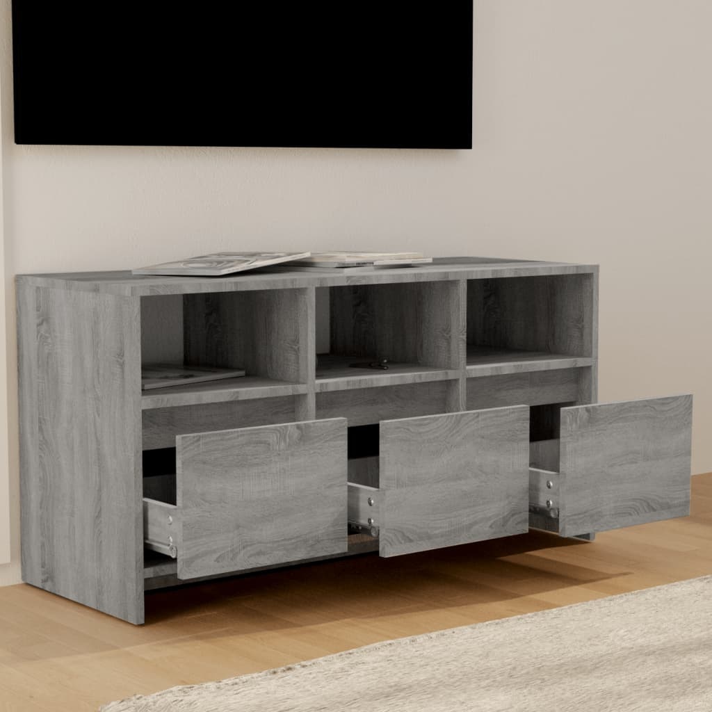 Tv-meubel 102x37,5x52,5 cm spaanplaat grijs sonoma eikenkleurig