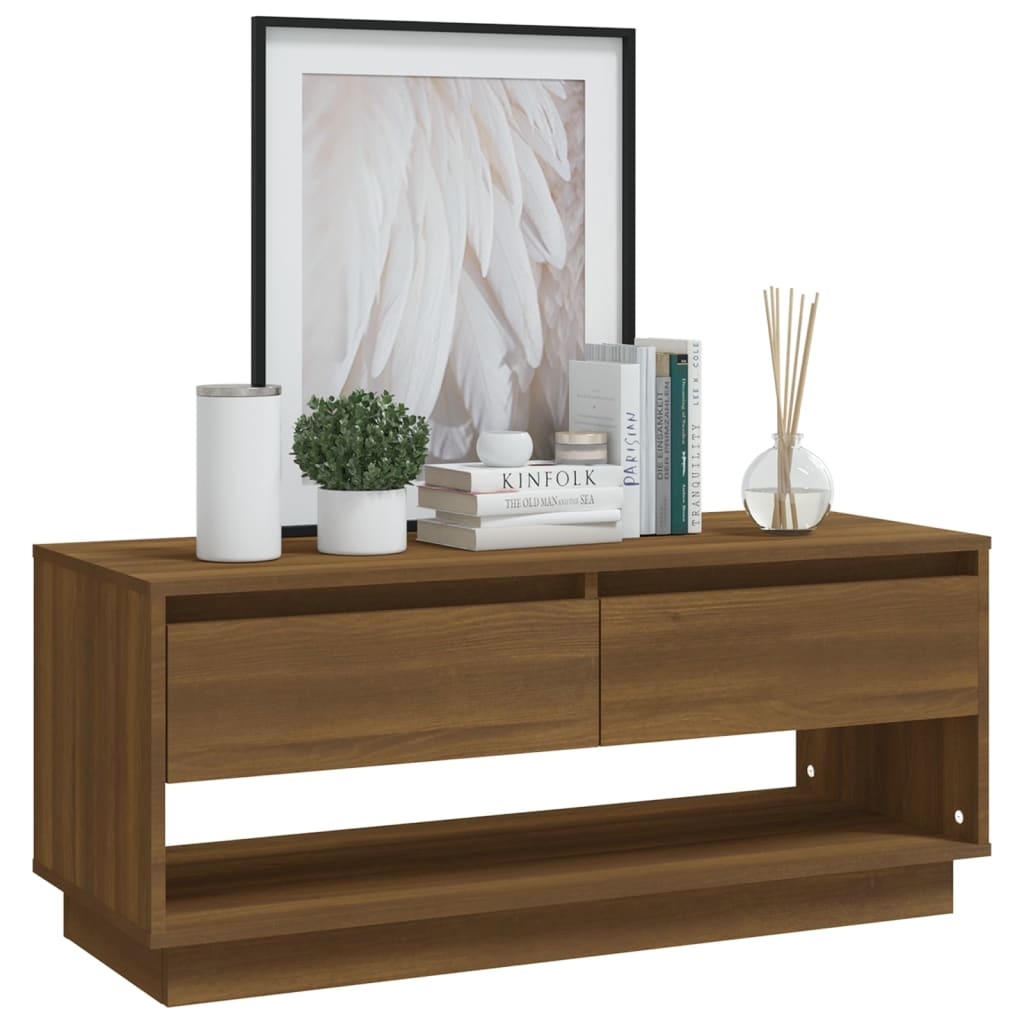 Tv-meubel 102x41x44 cm spaanplaat bruineikenkleurig