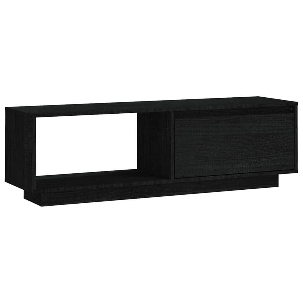 Tv-meubel 110x30x33,5 cm massief grenenhout zwart