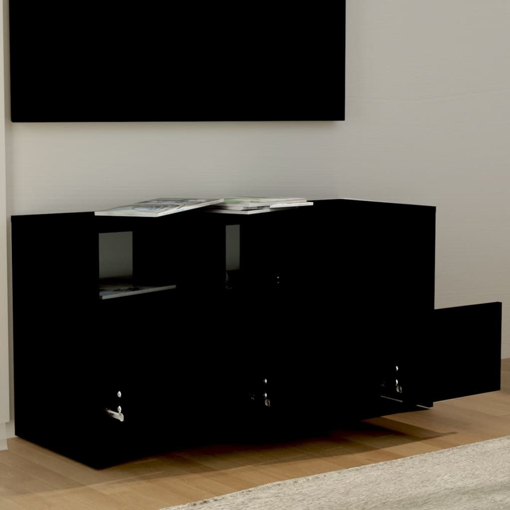 Tv-meubel 102x37,5x52,5 cm spaanplaat zwart