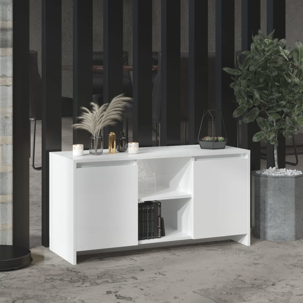 Tv-meubel 102x37,5x52,5 cm spaanplaat hoogglans wit