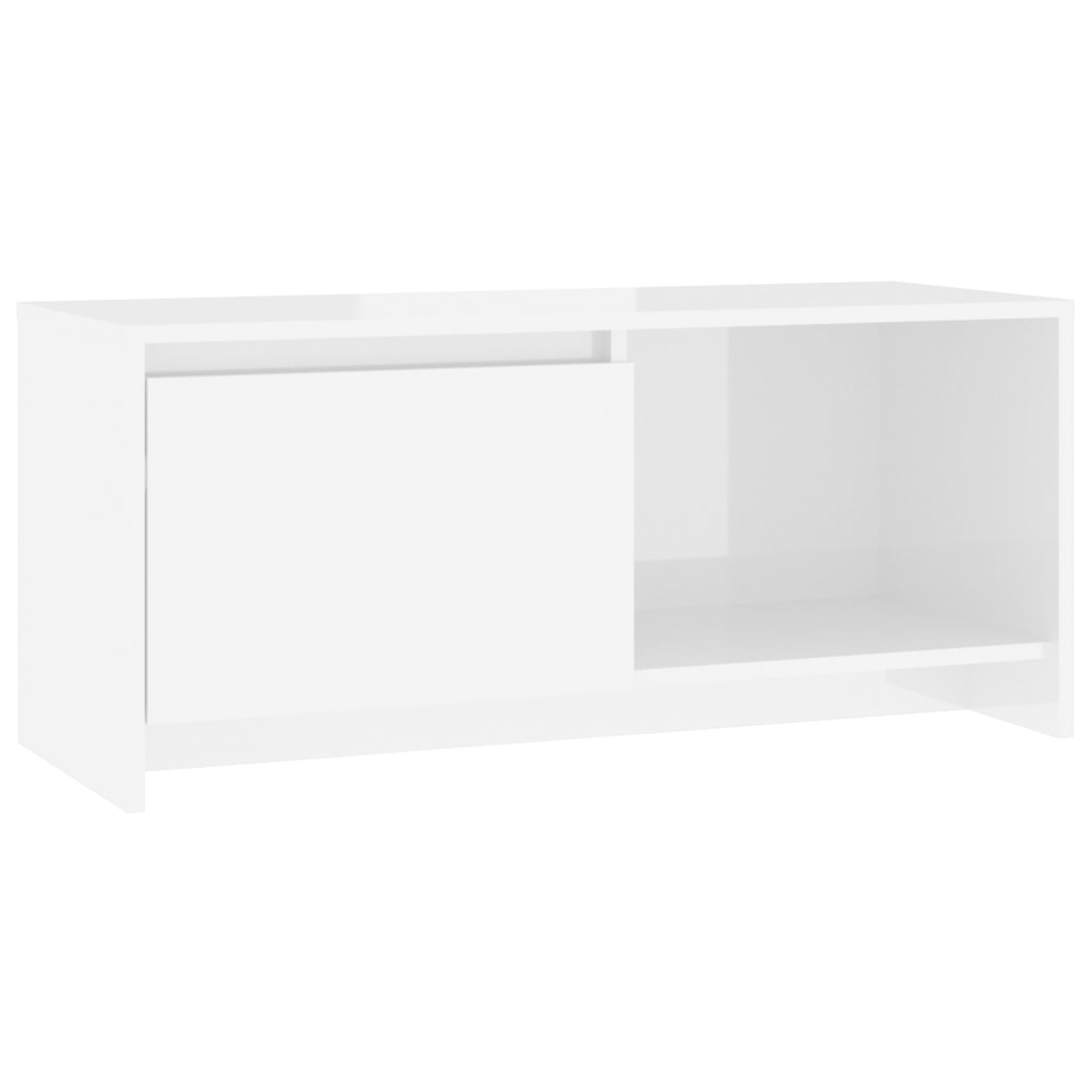 Tv-meubel 90x35x40 cm spaanplaat hoogglans wit