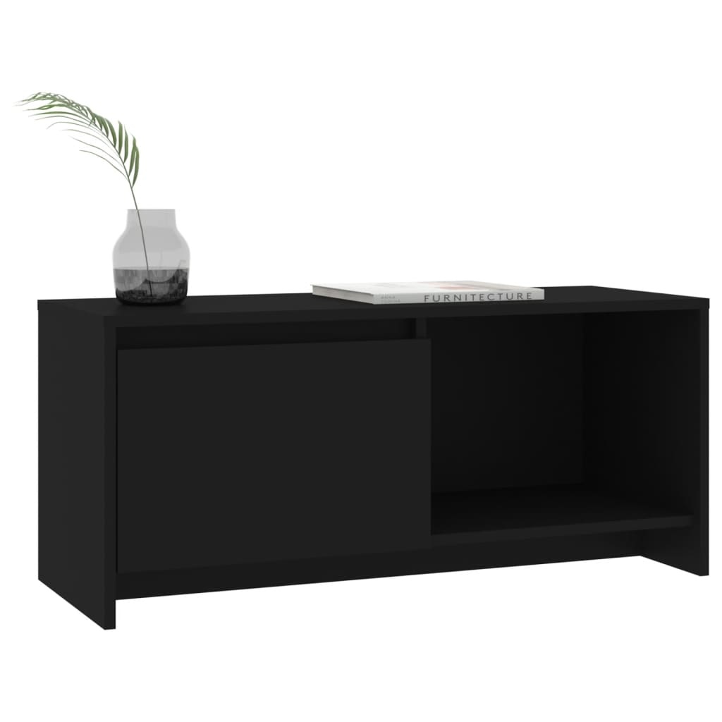 Tv-meubel 90x35x40 cm spaanplaat zwart