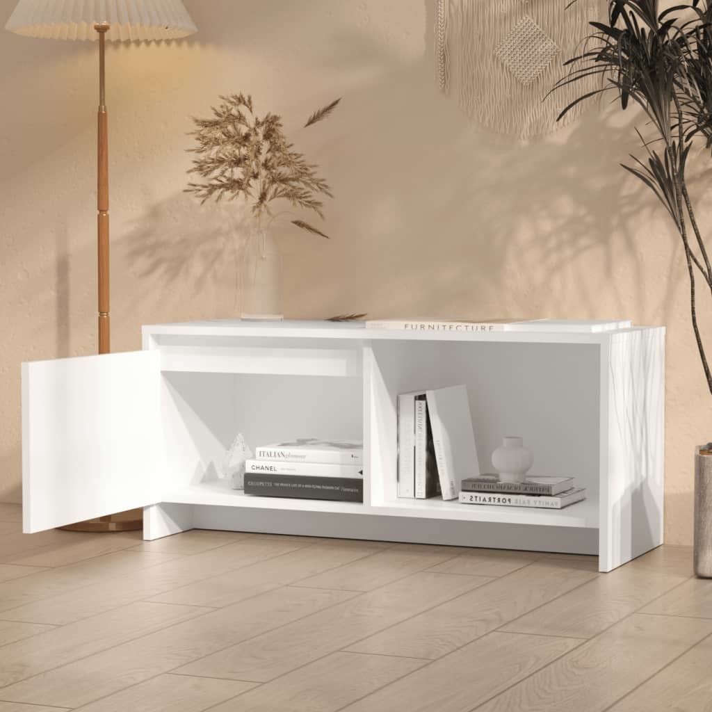 Tv-meubel 90x35x40 cm bewerkt hout wit