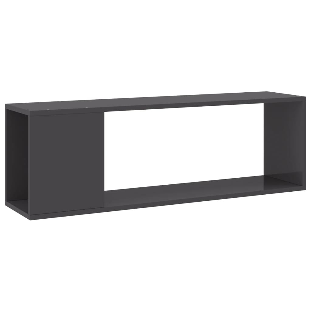 Tv-meubel 100x24x32 cm spaanplaat hoogglans grijs