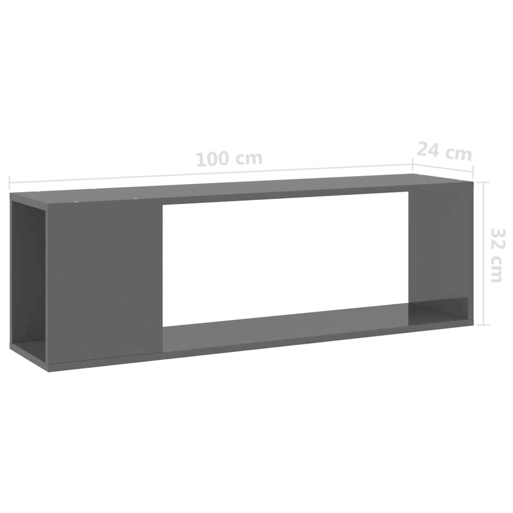 Tv-meubel 100x24x32 cm spaanplaat hoogglans zwart