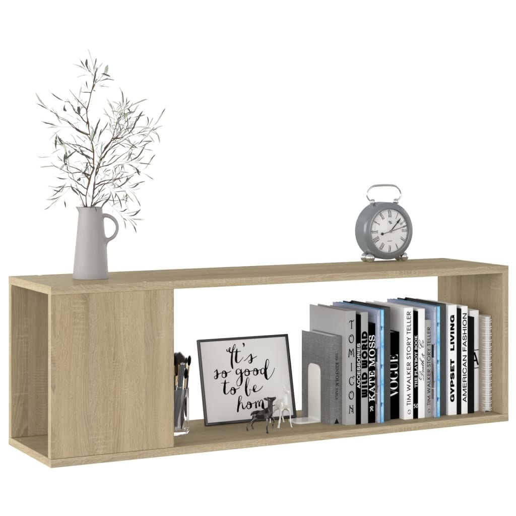 Tv-meubel 100x24x32 cm spaanplaat sonoma eikenkleurig