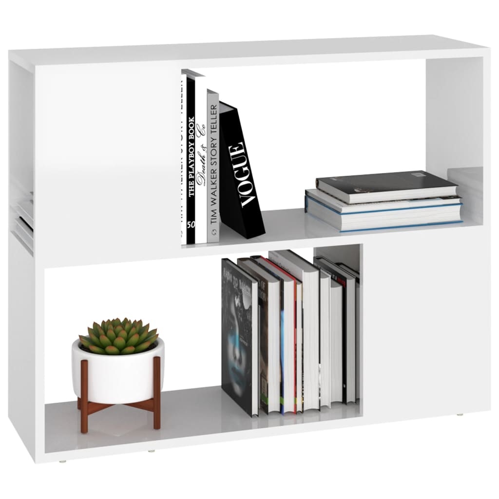 Tv-meubel 80x24x63 cm spaanplaat hoogglans wit