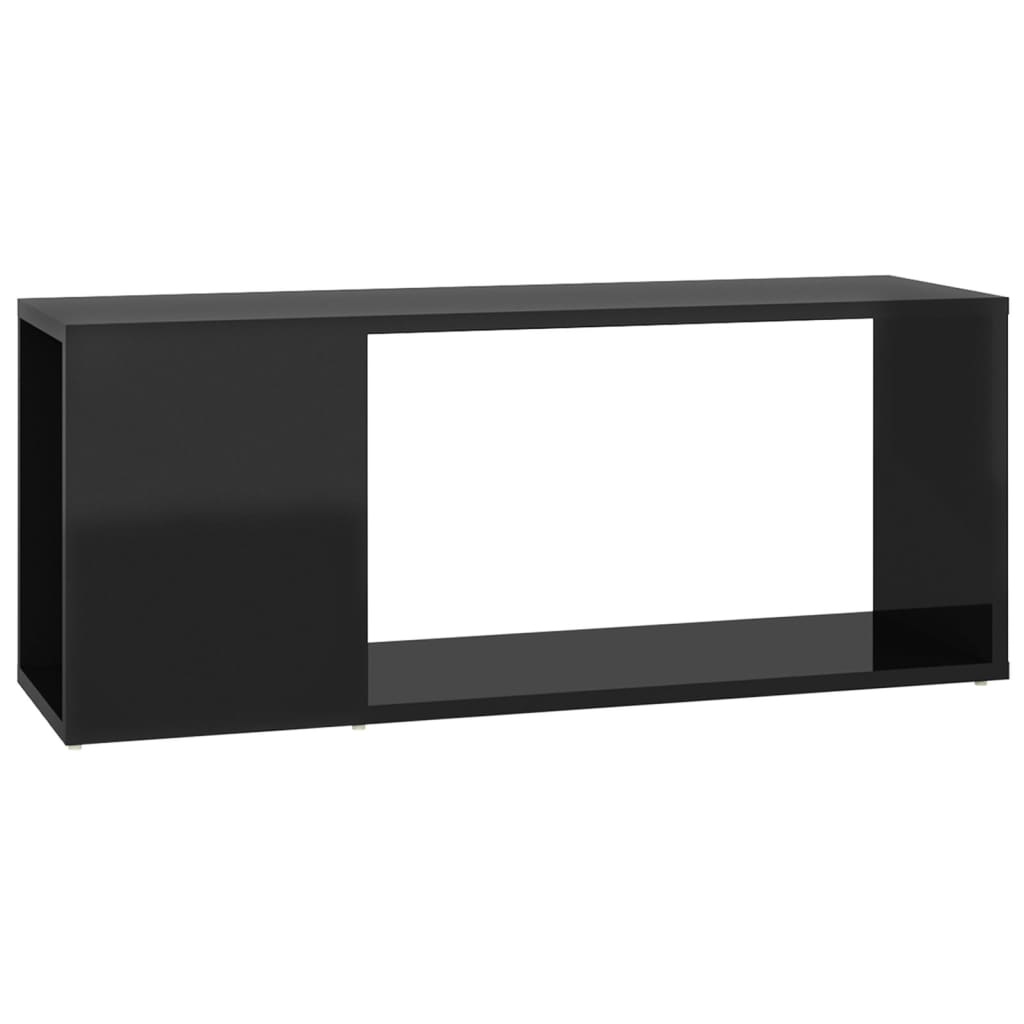 Tv-meubel 80x24x32 cm spaanplaat hoogglans zwart