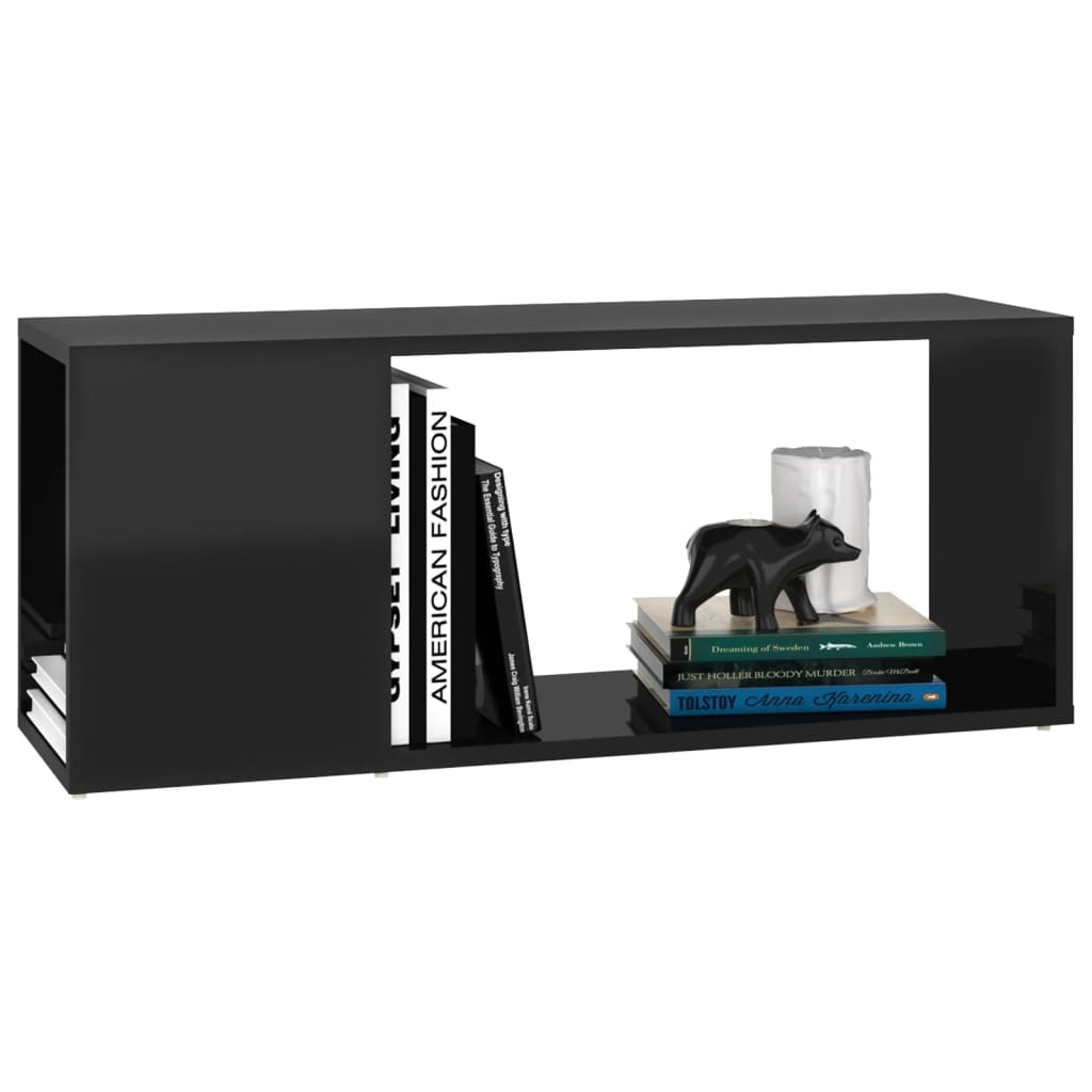 Tv-meubel 80x24x32 cm spaanplaat hoogglans zwart