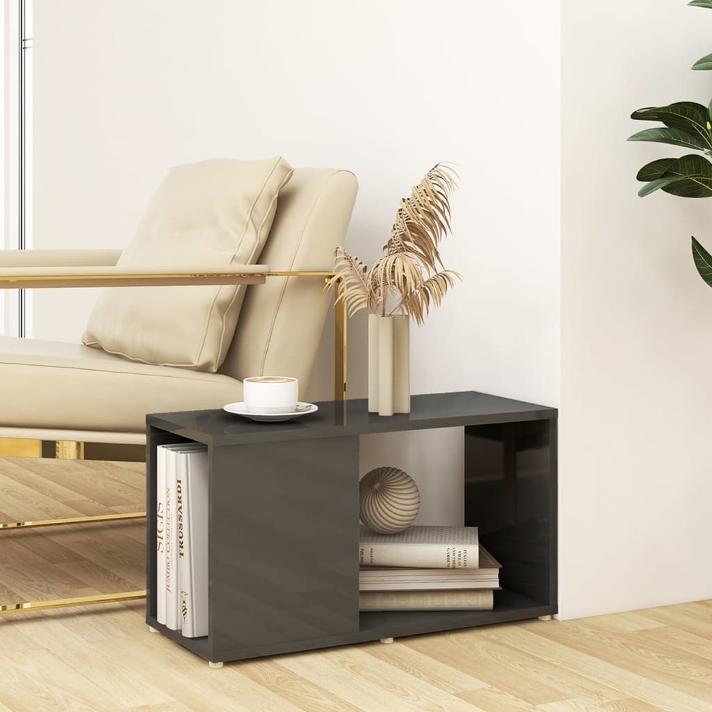 Tv-meubel 60x24x32 cm spaanplaat hoogglans grijs