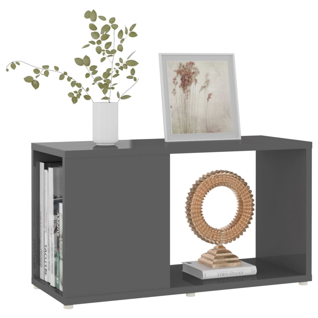 Tv-meubel 60x24x32 cm spaanplaat hoogglans grijs