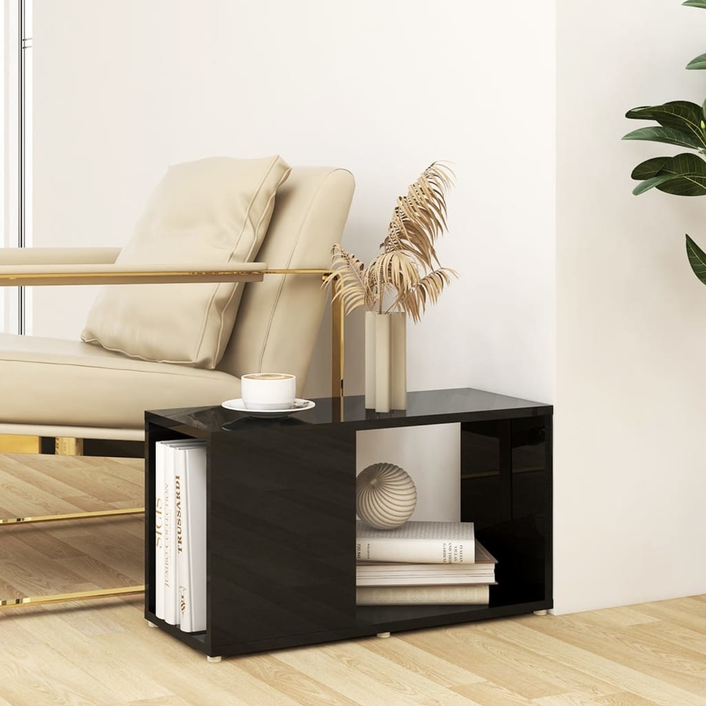Tv-meubel 60x24x32 cm spaanplaat hoogglans zwart