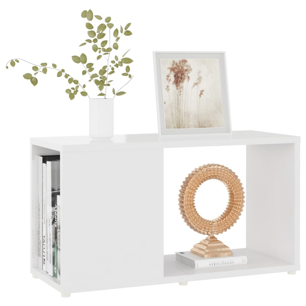 Tv-meubel 60x24x32 cm spaanplaat hoogglans wit