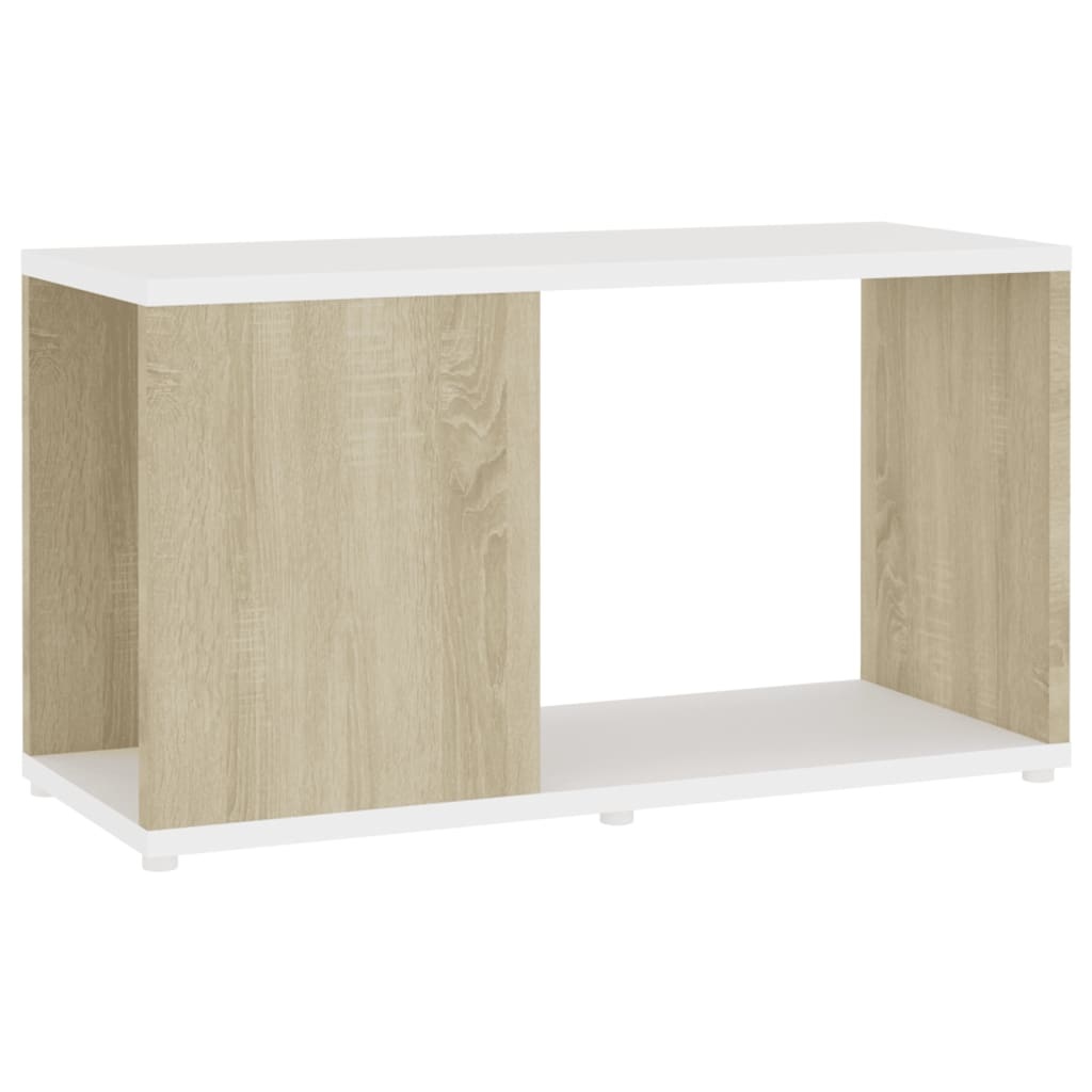 Tv-meubel 60x24x32 cm spaanplaat wit en sonoma eikenkleurig