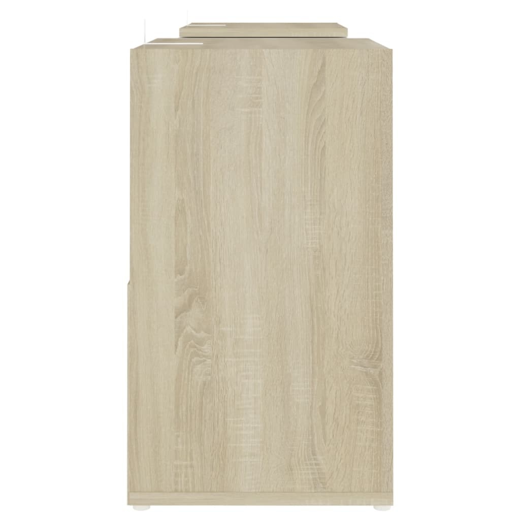 Tv-meubel 104x30x52 cm spaanplaat wit en sonoma eikenkleurig