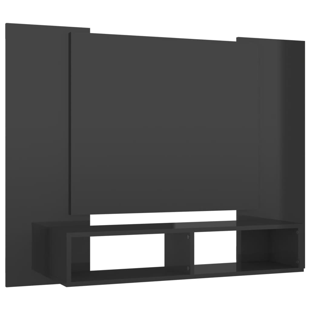 Tv-wandmeubel 120x23,5x90 cm spaanplaat hoogglans grijs