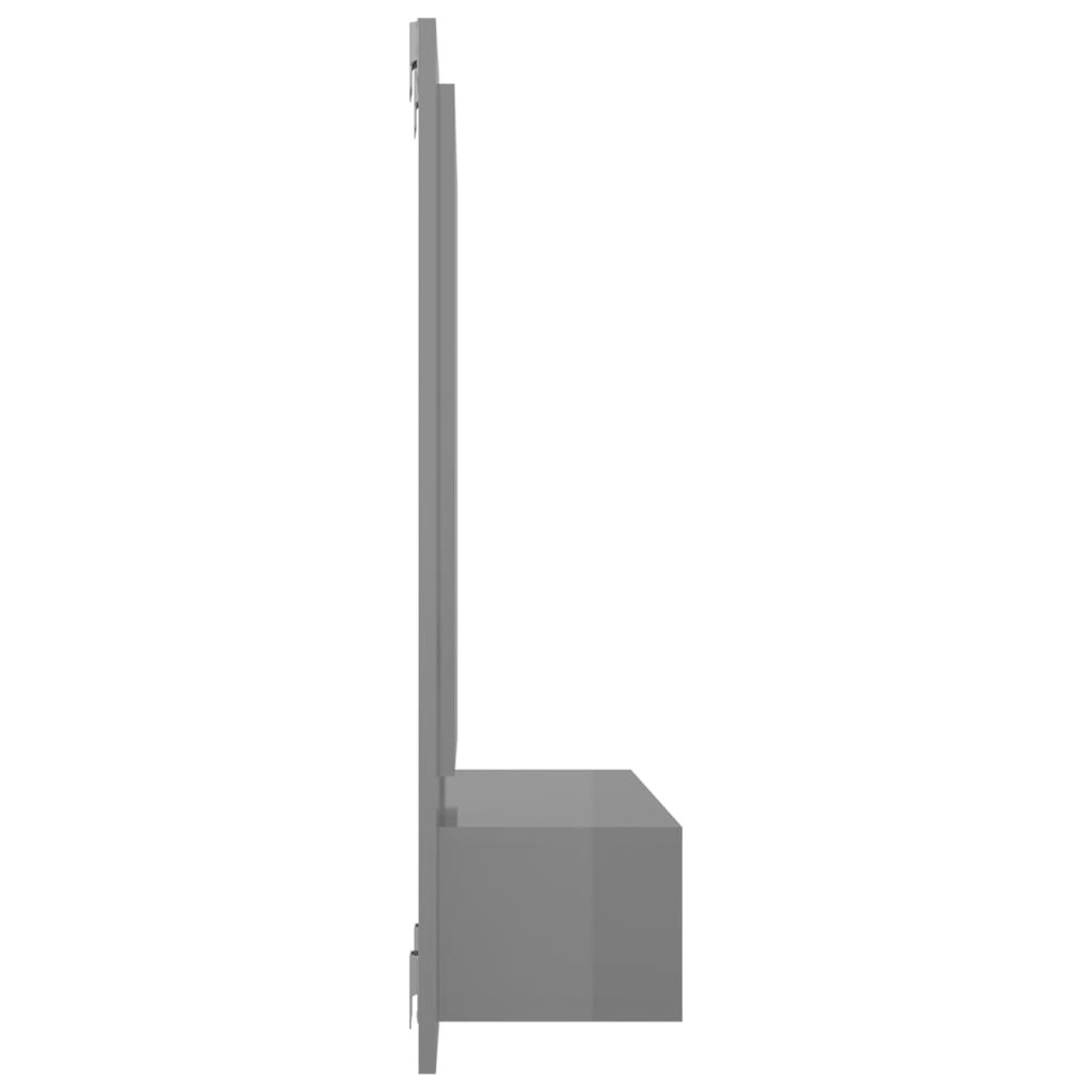 Tv-wandmeubel 120x23,5x90 cm spaanplaat hoogglans grijs