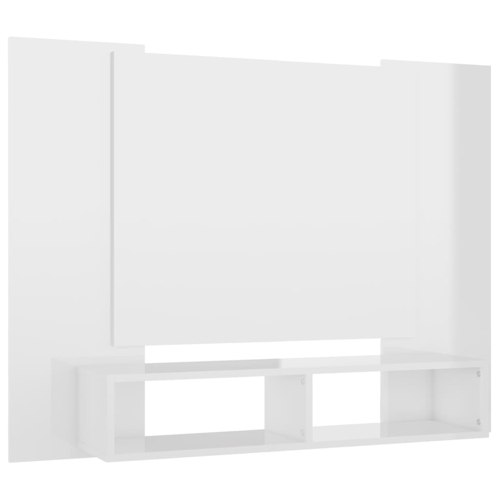 Tv-wandmeubel 120x23,5x90 cm spaanplaat hoogglans wit