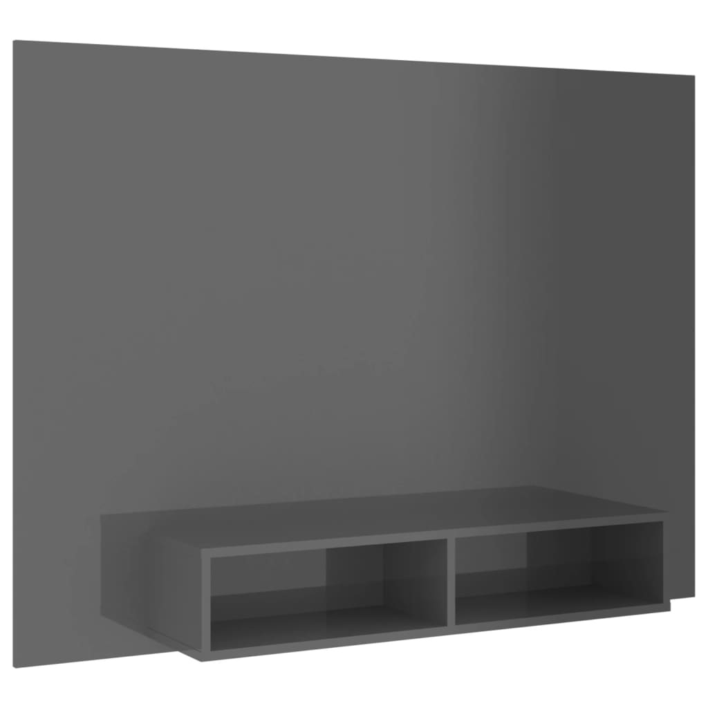 Tv-wandmeubel 135x23,5x90 cm spaanplaat hoogglans grijs